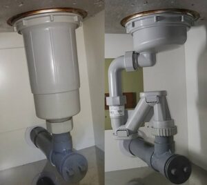 浄水器付一体型水栓に取替える♫　排水トラップ同時交換工事